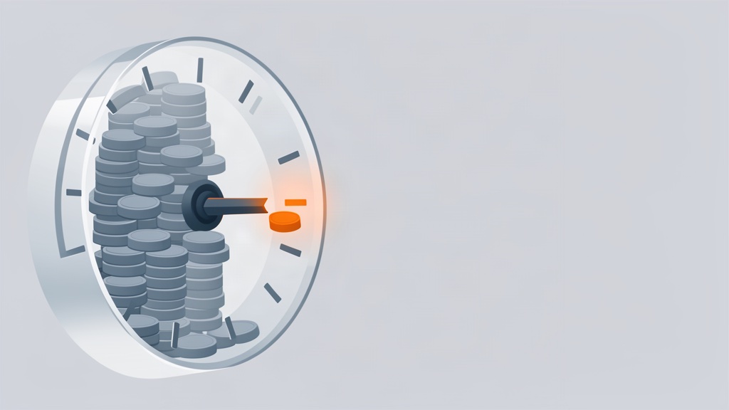 Abstract illustration of a gauge filled with tokens, with one token pulled out and highlighted